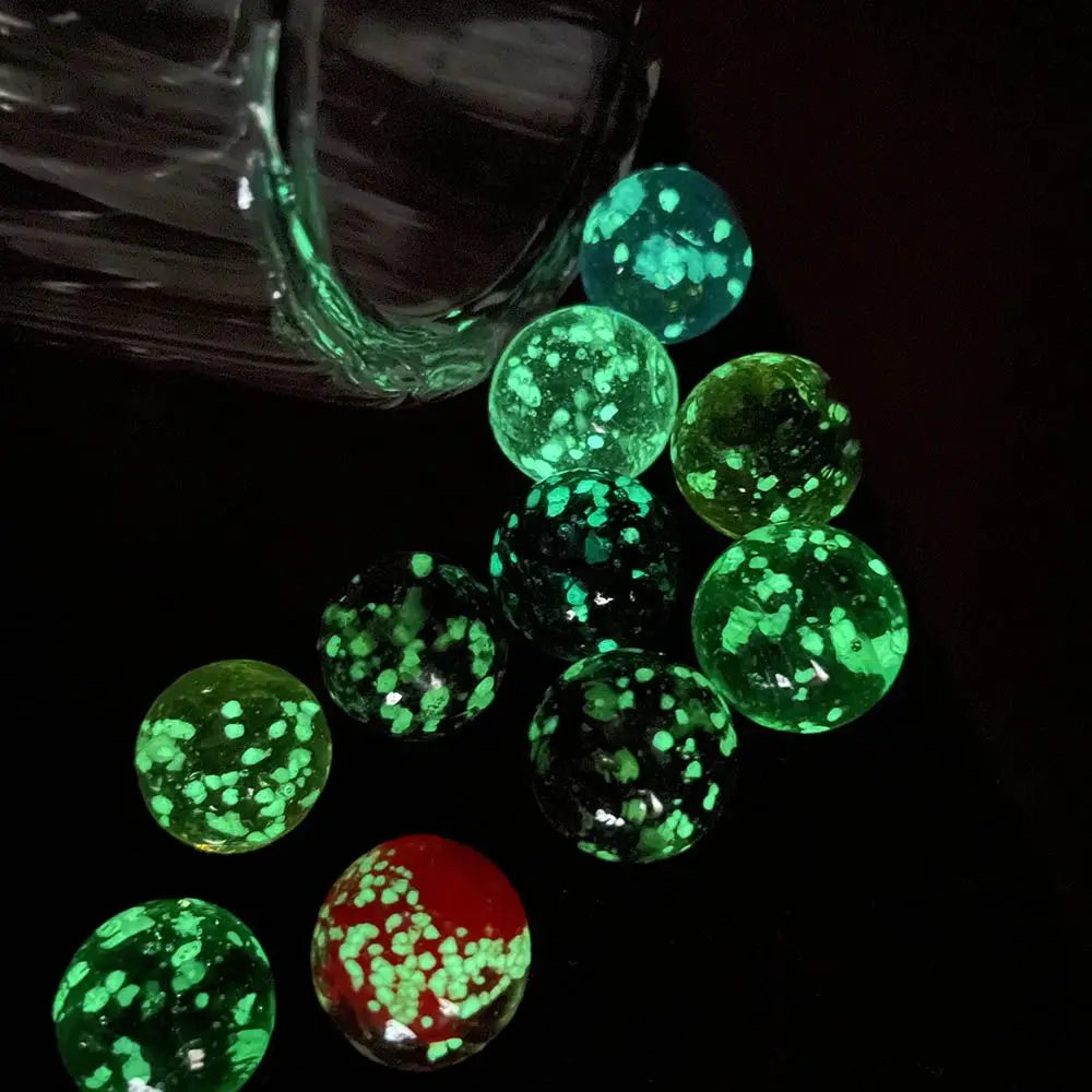 10 pièces/paquet Billes en verre lumineuses dans l'obscurité Billes en verre non poreuses Bille en verre pour aquarium 10 pièces/paquet 16 mm