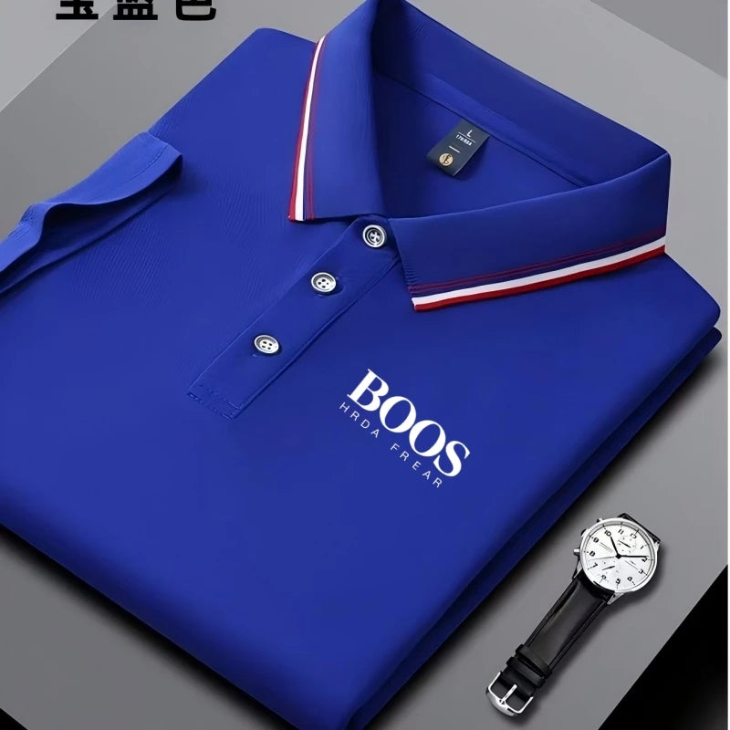 Besticktes neues Herren Business Casual Kurzarm-Poloshirt, modisches, atmungsaktives, bequemes und vielseitiges Oberteil