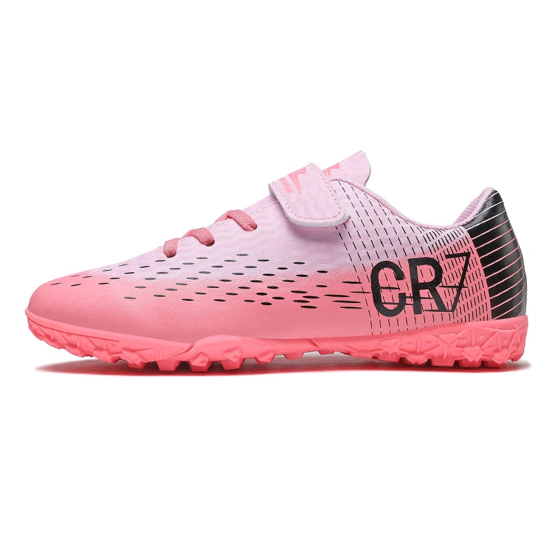 Nouvelles Chaussures de football pour enfants, Chaussures d'entraînement de football d'extérieur pour garçons et filles, Crampons de football à scratch, Baskets de futsal 28-39