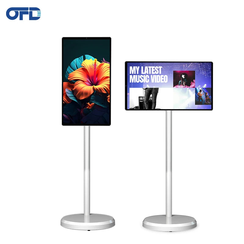 Téléviseur portable LCD 21,5 pouces intelligent 6G+128G, téléviseurs intelligents portables avec caméra intégrée, diffusion d'écran sans fil, téléviseur intelligent