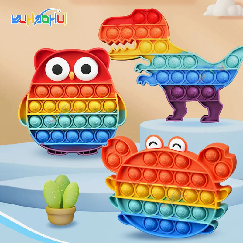 Regenbogen Pop Push Bubble Fidget Anti Stress Spielzeug für Erwachsene Kinder besondere Bedürfnisse sensorisches Spielzeug interaktives Spielzeug für Kinder