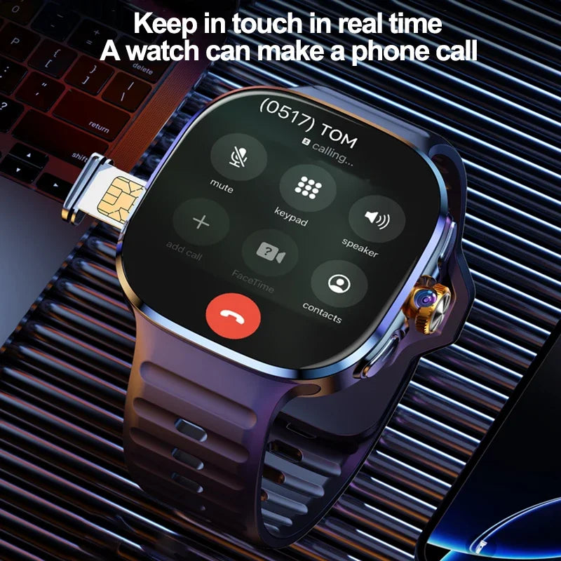 Montre intelligente 5G/4G réseau complet, écran HD 2,4 pouces, appel vidéo, 16 Go+256 Go de RAM, 2100 mAh, Google Play, WIFI, GPS, carte SIM