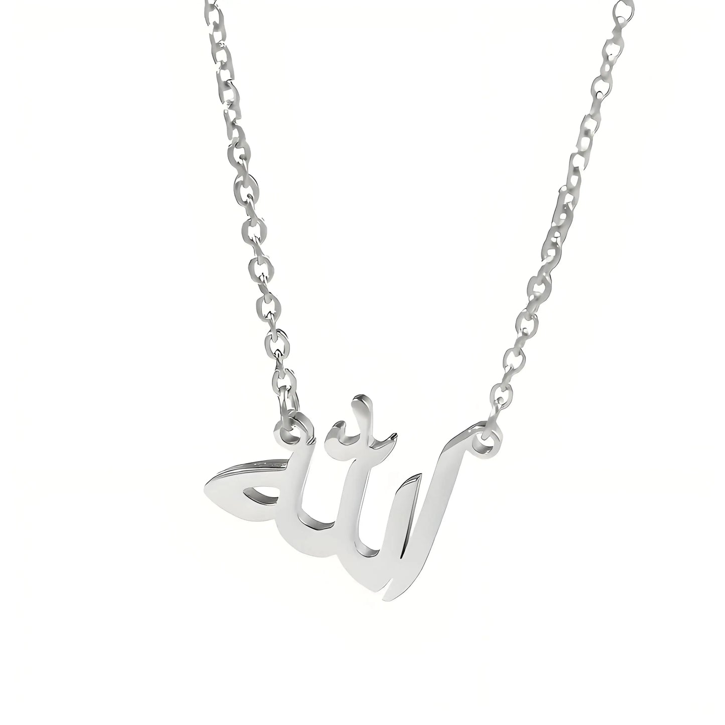 Personalized Arabic Name Necklace, Stainless Steel Gold - Tone Jewelry, Custom Nameplate for Women's Daily & Elegant Wear