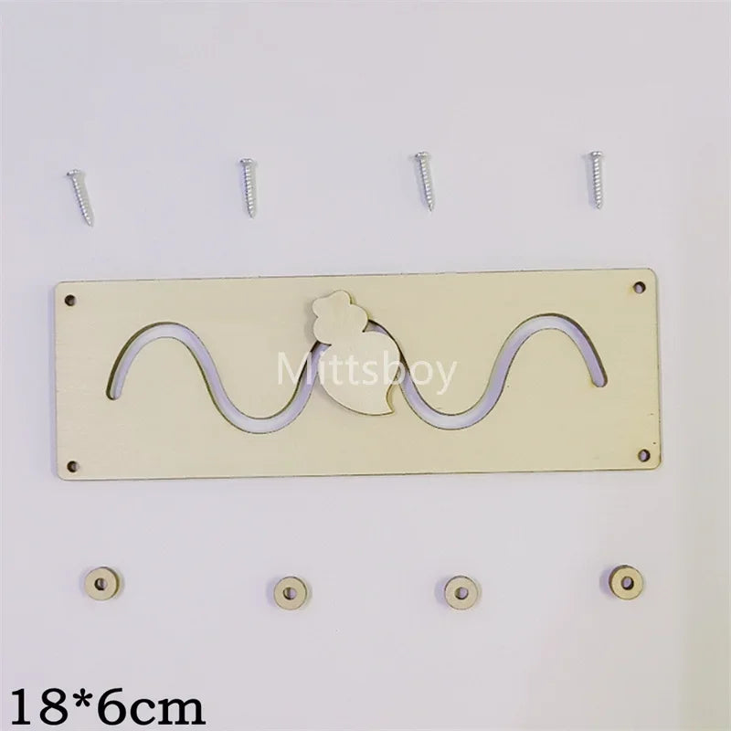 DIY Busy Board Montessori Lernspielzeug Tier Rutsche Reißverschluss Nummer Buchstabe Wolke Holzchip Grafikzuordnung Holzteile Geschenke