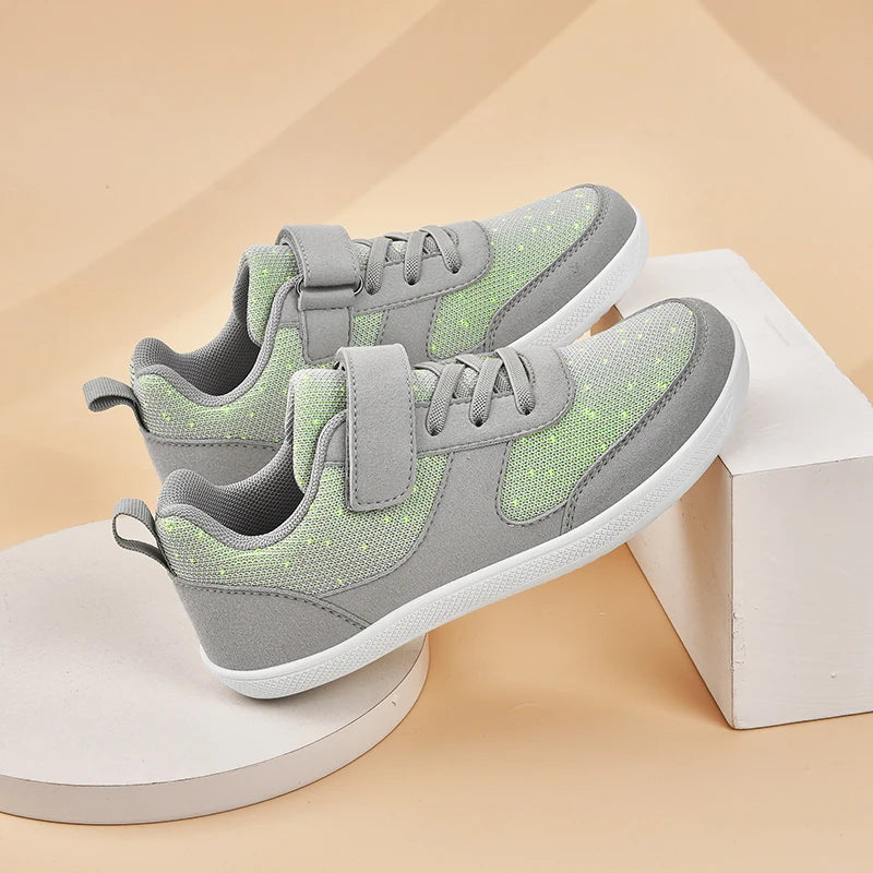 Chaussures enfants à bout large, pieds nus, pour garçons et filles, baskets bébé légères en maille, chaussures de tennis artificielles pour tout-petits