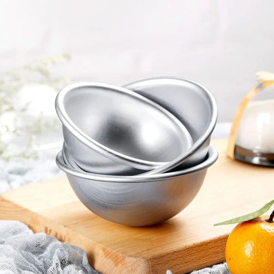 Sphere Bath Half Round Daifuku Dessert Pan Tin Baking 3D Aluminum Ball Mochi Mold Cake Pastry Mould Snowball