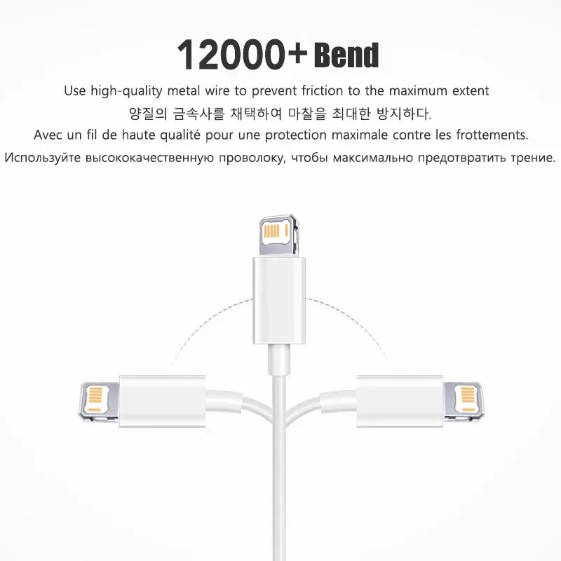 Câble de charge rapide 20W PD USB vers Lightning USB C vers Lightning pour Apple iPhone 14 13 12 11 Pro Max X XR Plus iPad Ligne de synchronisation de données