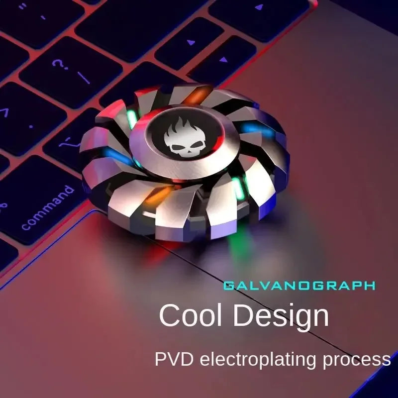 YIJOO Leuchtender Fingerspitzen-Kreisel EDC Sensorik-Spielzeug Metall Leiser Fidget Spinner Regenbogenlicht Fidget Toys