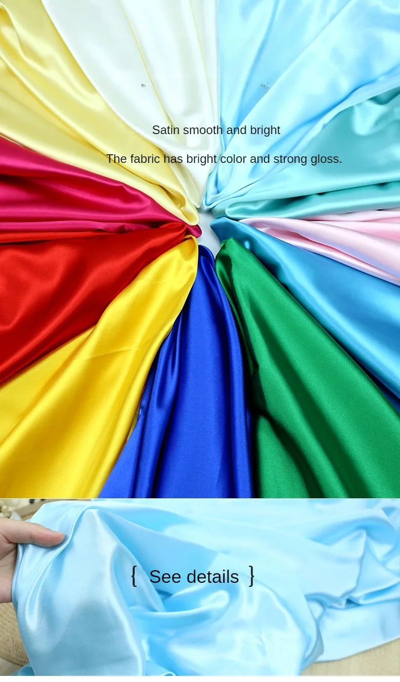Tissu Satin Micro Élastique Haute Densité Au Mètre pour Vêtements Robes Pyjamas Costumes Couture DIY Doux Lisse Opaque Brillant