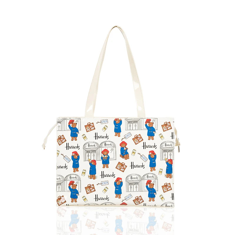 Horizontal Edition PVC Reusable Shopping Bag Eco-friendly London Lady Shopper Bag Large Capacity Waterproof Handbag Shoulder Bag