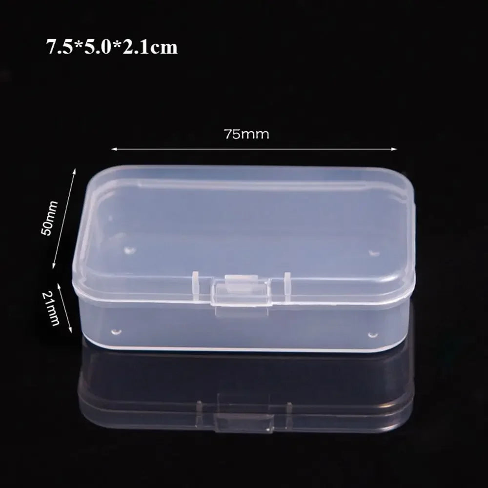 Square Round Plastic Transparent Storage Box Small Items Sundries Organizer Case Jewelry Beads Container Box Tools Accessories