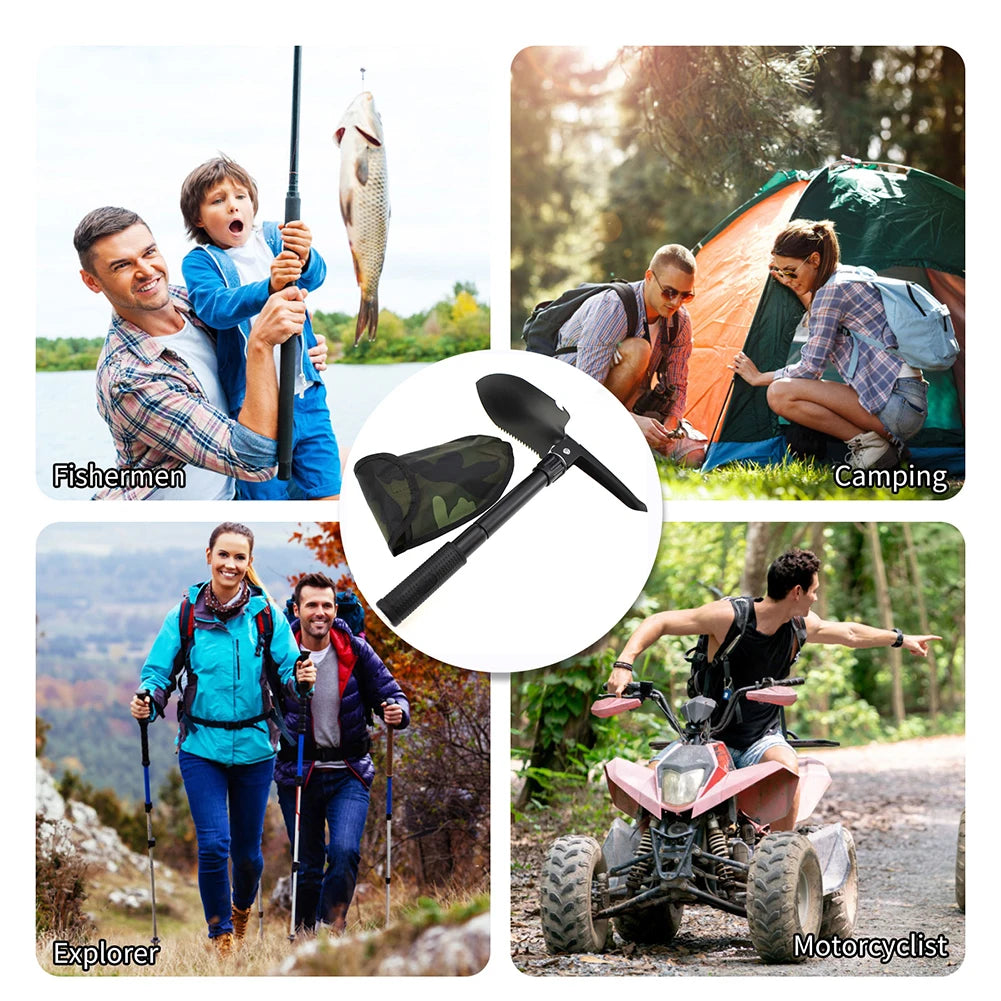 Multifunktions-Camping-Gartenschaufel, Überlebens-Klappschaufel, militärische taktische Schaufel, Wander-Outdoor-Gartenhacke, Grabwerkzeug-Set