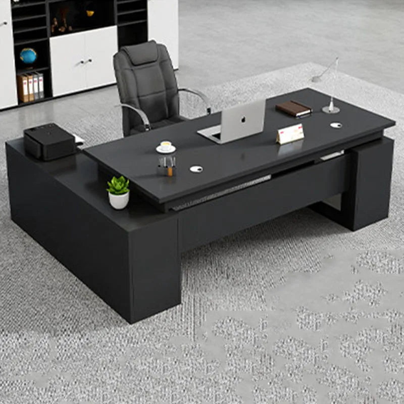Bureau de bureau grand format de style chinois, design minimaliste, esthétique moderne, bureau universel, mobilier de maison.