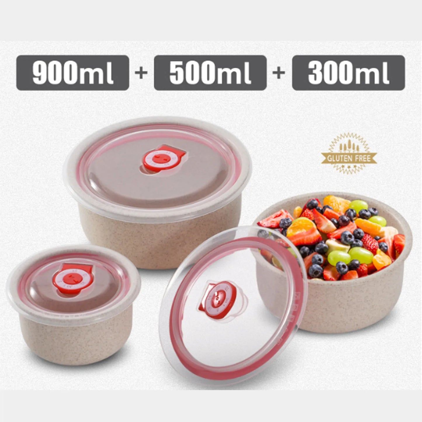3 boîtes de conservation alimentaire Bento avec couvercle, boîtes de conservation micro-ondes pour cuisine, préparation de repas à emporter
