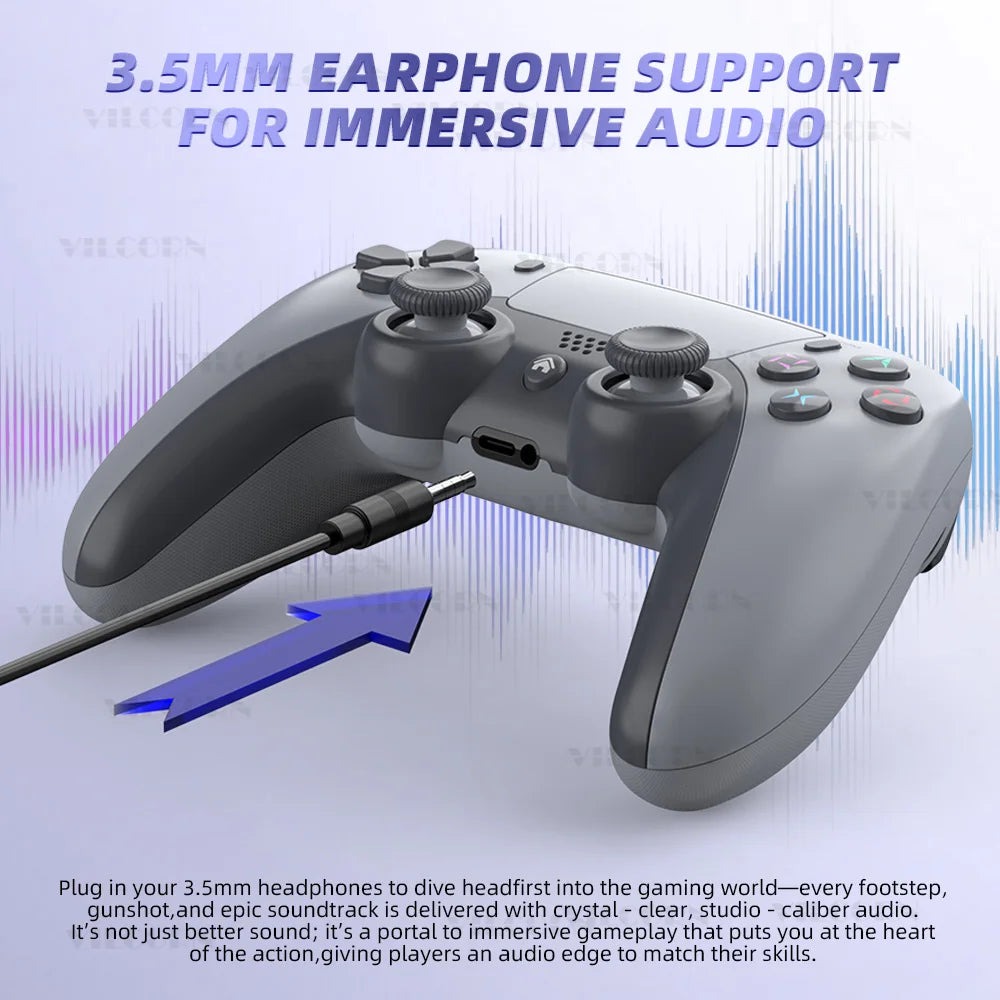 Kabelloses Gamepad für P4 Bluetooth-kompatibler Gamecontroller für P4 Slim/P4 Pro/Steam Plattform Win 10 PC Joystick
