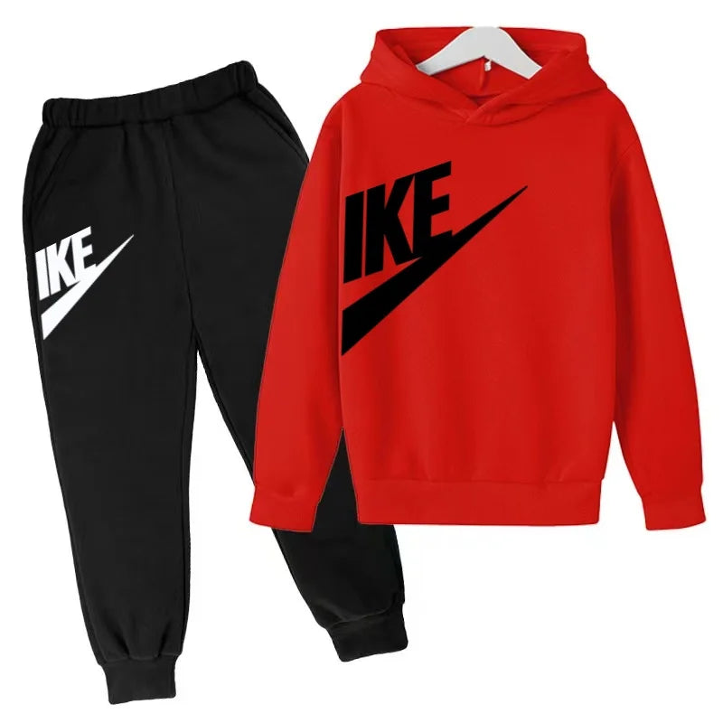 Children 3-12 Years Old Autumn Winter Hoodie Long-sleeved Boys Sweatshirt Girls Toddler Sports Coat Top+Pants Stylish Casual Set