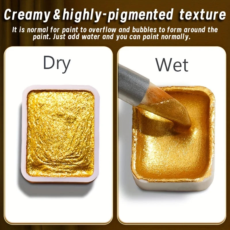 20/24/60/72 Colors Pearl Watercolor Pigment,Metallic,Shimmer,Glitter Solid Paint Mini Travel Portable Kit for Painting,Writing