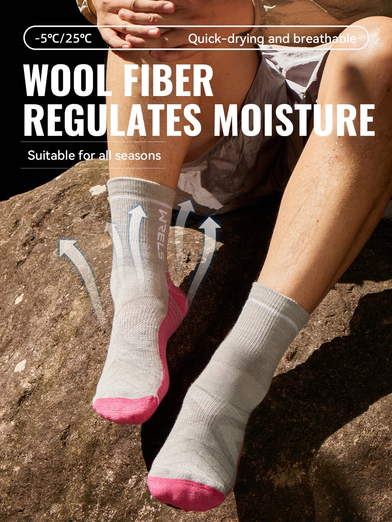 WRELS 1/2/3 Paare Merinowolle Socken Thermische Warme Winter Hohe Elastische Dicke Wandersocken Feuchtigkeitsaufnahme Wollsport Socken