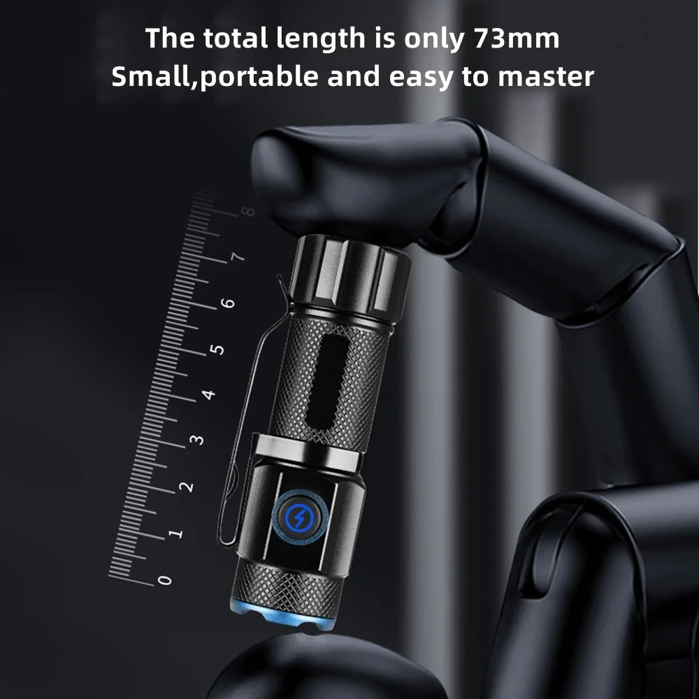 Mini Flashlight High power LED Palm Light Usb Rechargeable Pocket Outdoor Hiking Travel Home Magnet Work lamp Gift Small Torch