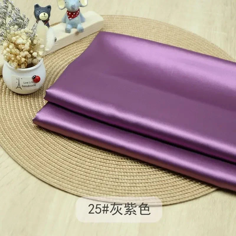 Tissu Satin Micro Élastique Haute Densité Au Mètre pour Vêtements Robes Pyjamas Costumes Couture DIY Doux Lisse Opaque Brillant