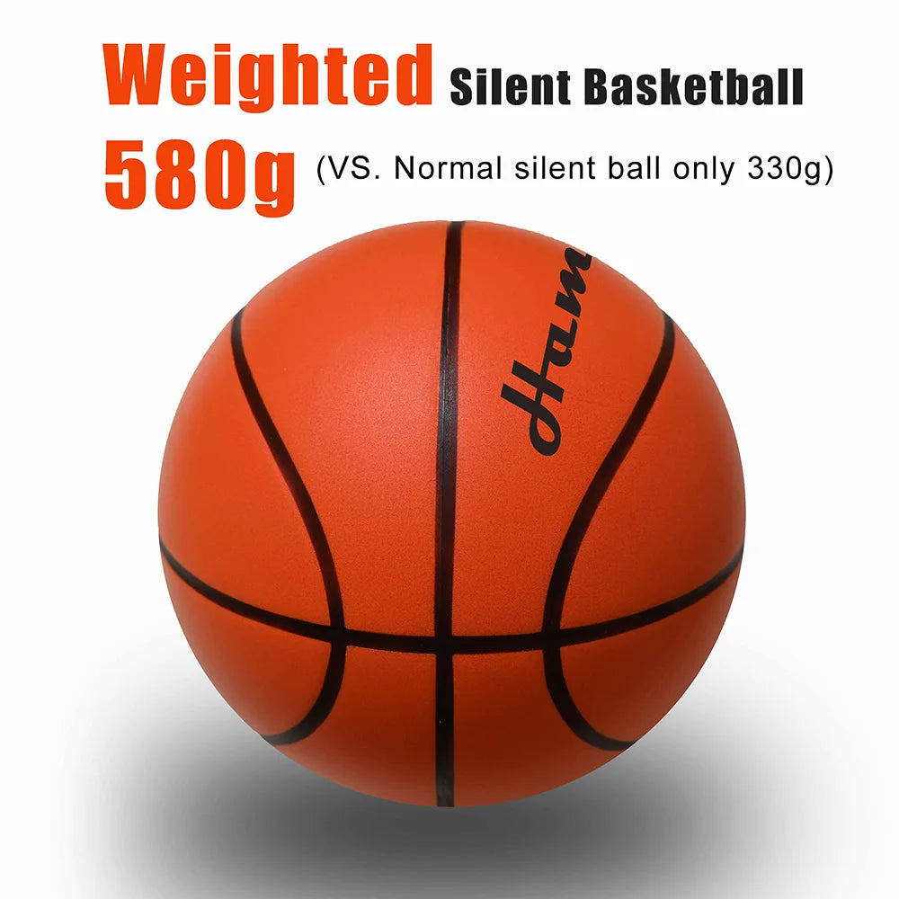 580G Leiser Basketball Geräuschloses Dribbeln Indoor Größe 7 - 29.5 Zoll PU-Schaum Airless Basketball Leiser Prellen 90% wie echter Basketball