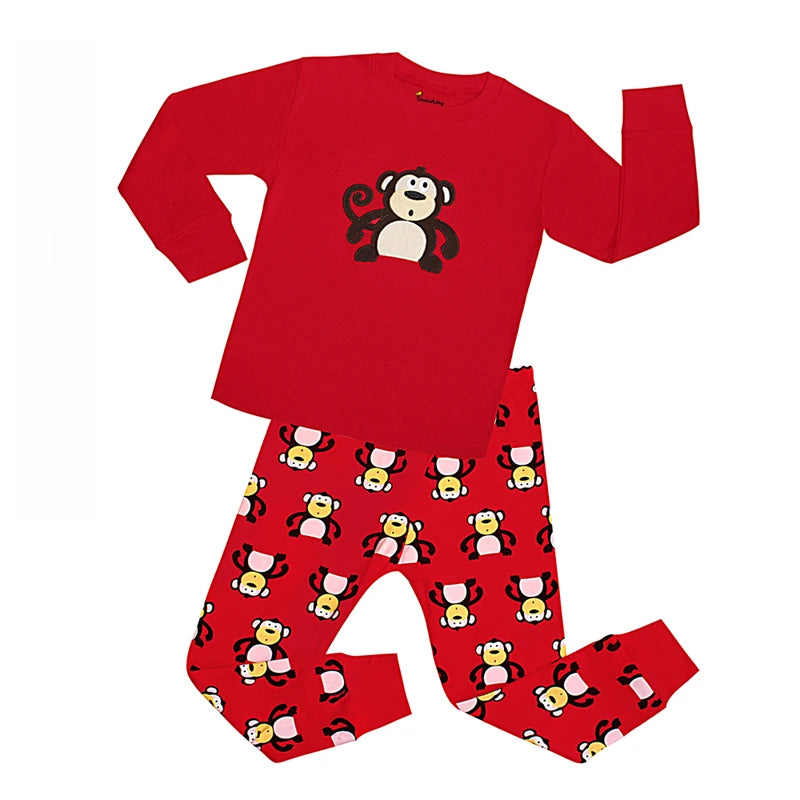 Animal Cartoon Boys Pajamas Sets Children's Sleepwear Kids Nightwear 100 Cotton Spring Autumn Boy Pyjamas Homewear Night Wear