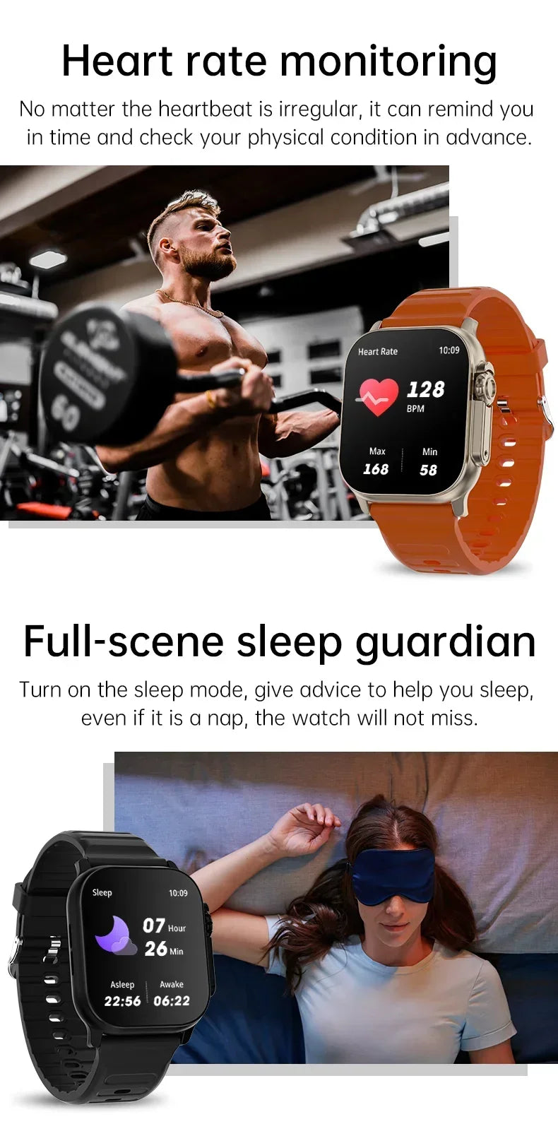 T900 Ultra 2 Watch Smartwatch Ultra Gen 2 IWO Watch NFC Bluetooth-Anruf Herzfrequenz Wasserdicht 2,2 Zoll Kabellose Fitnessuhr