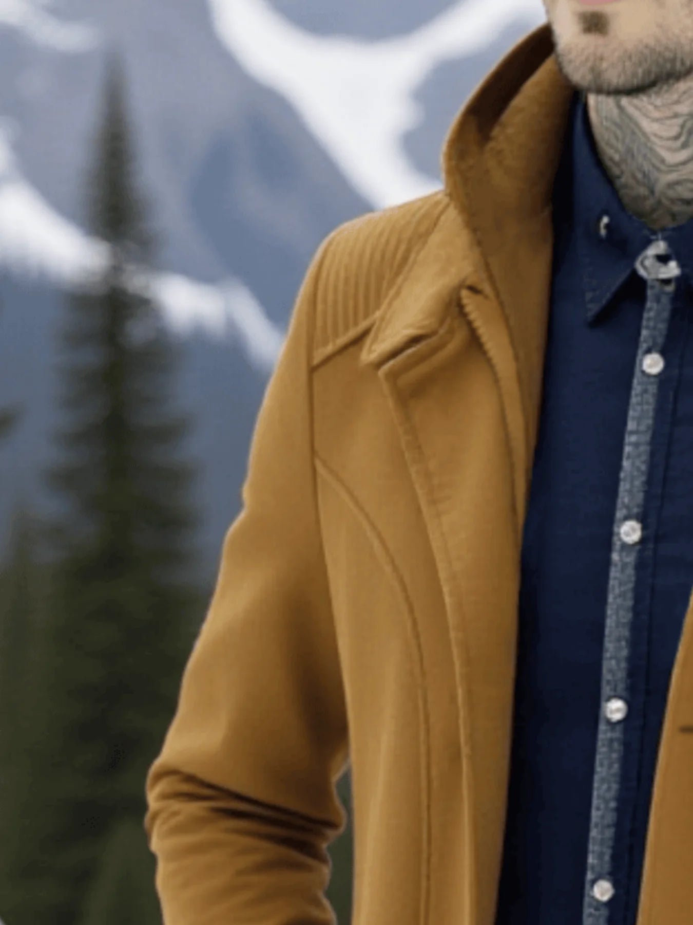Manteau en laine convertible pour homme, style trench simple boutonnage, avec capuche zippée et infroissable, pour la vie citadine - Vêtements d'hiver pour homme
