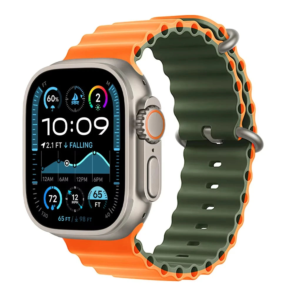 Offizielles Ocean Armband für Apple Watch Ultra 3 2 49mm 46mm 44mm 40mm 42 41 45 Sportarmband iWatch Series 11 10 9 7 8 6 SE3