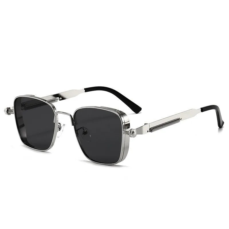 New Eyeglasses Vintage Steampunk Square Metal Sunglasses Fashionable Versatile Unisex Eyewear Unique Statement Style Sun Glasses