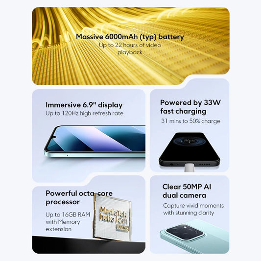 POCO C85 Globale Version Smartphone NFC 128 GB 256 GB MediaTek Helio G81-Ultra 6,9" Dot-Drop Display 50 MP Hauptkamera 6000 mAh