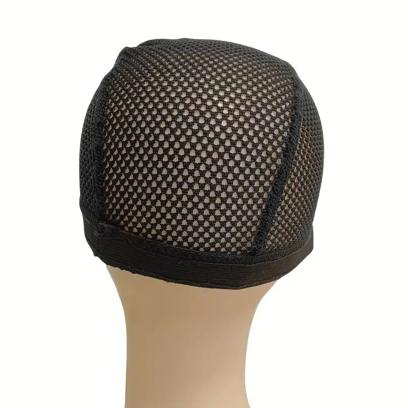 6 Stück schwarze Mesh-Perückenkappen, elastisches Spitzennetz zur Perückenherstellung, dehnbar und verstellbar, bequem und atmungsaktiv