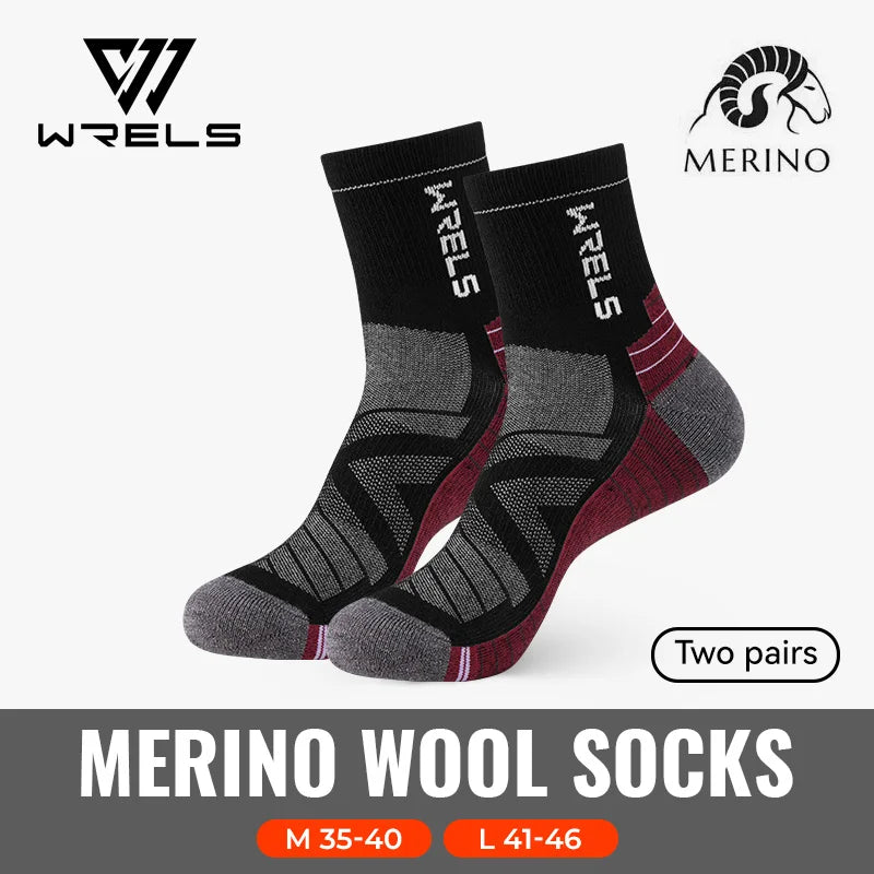 WRELS 1/2/3 Paare Merinowolle Socken Thermische Warme Winter Hohe Elastische Dicke Wandersocken Feuchtigkeitsaufnahme Wollsport Socken