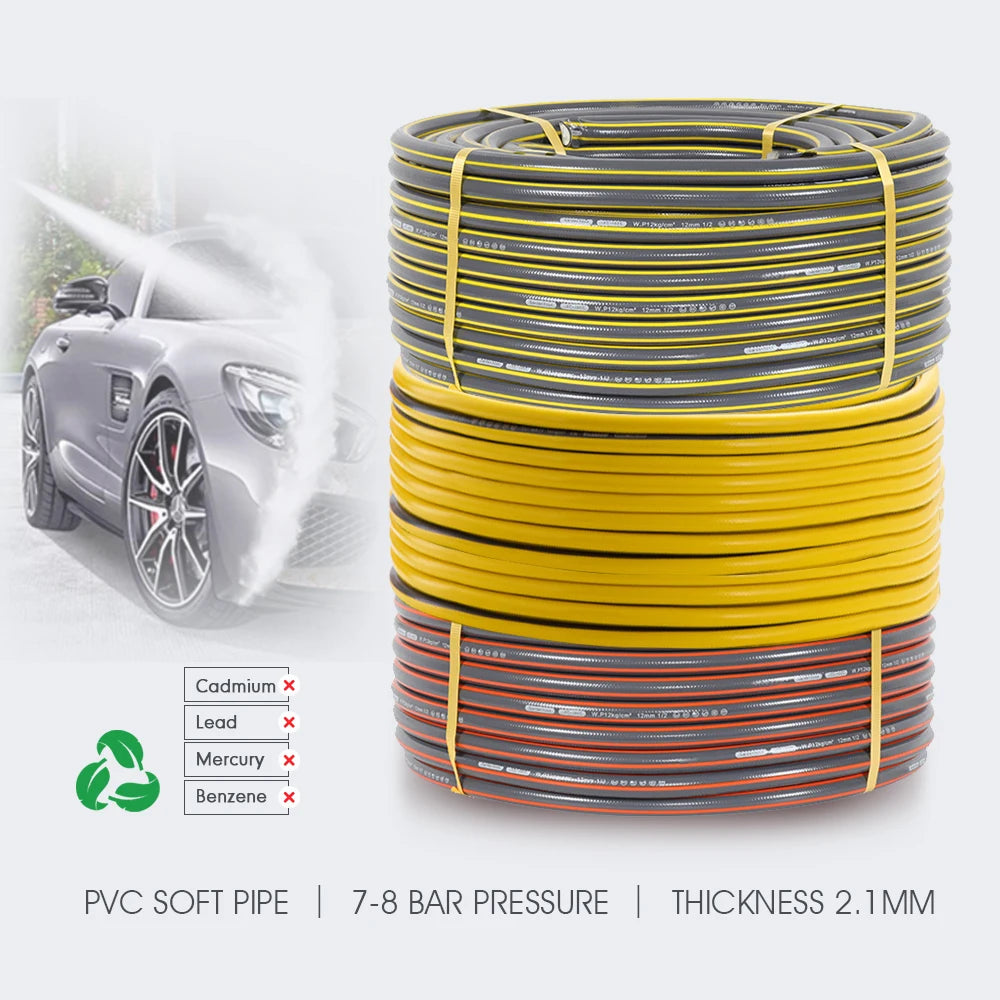 1/2" PVC Watering Hose Three-layer Glue Environmentally Friendly Heat Resistant Durable Garden Watering Flowers Home Car Wash