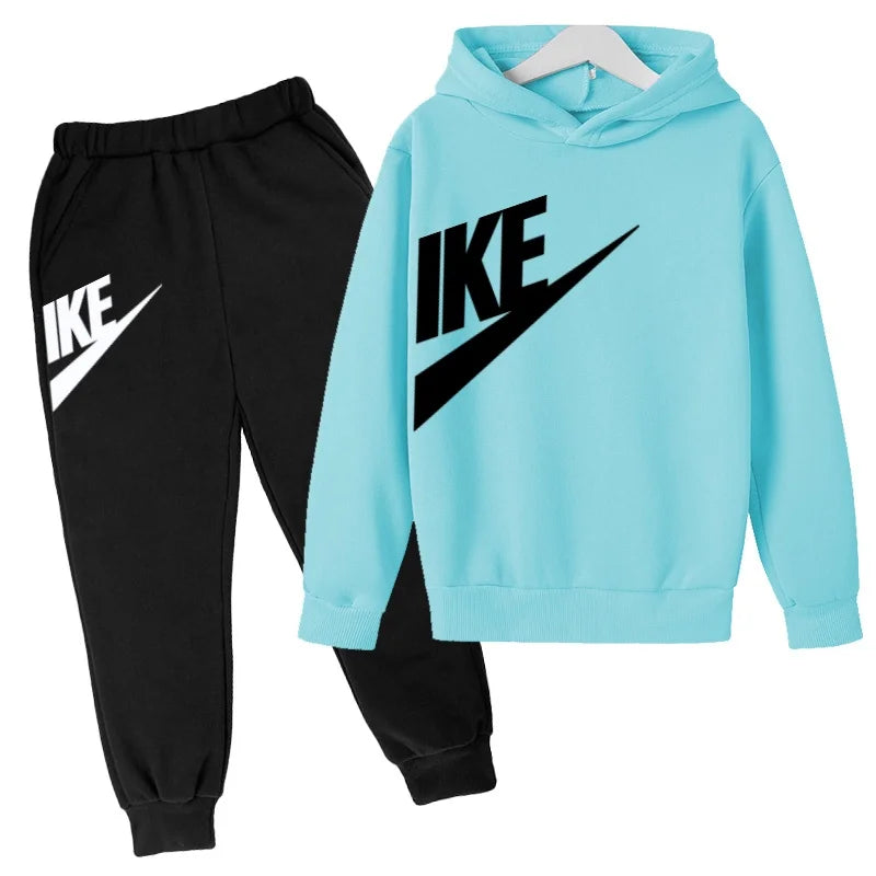 Children 3-12 Years Old Autumn Winter Hoodie Long-sleeved Boys Sweatshirt Girls Toddler Sports Coat Top+Pants Stylish Casual Set