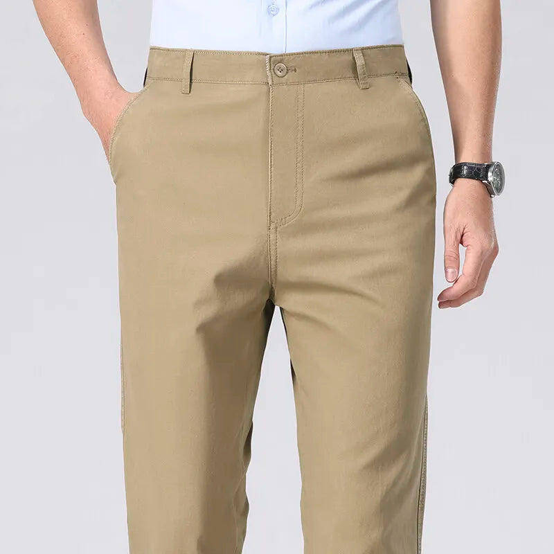 Pantalon Chino Homme Décontracté habillé, Pantalon de Travail Printemps Été Automne, Léger et Confortable avec Poches