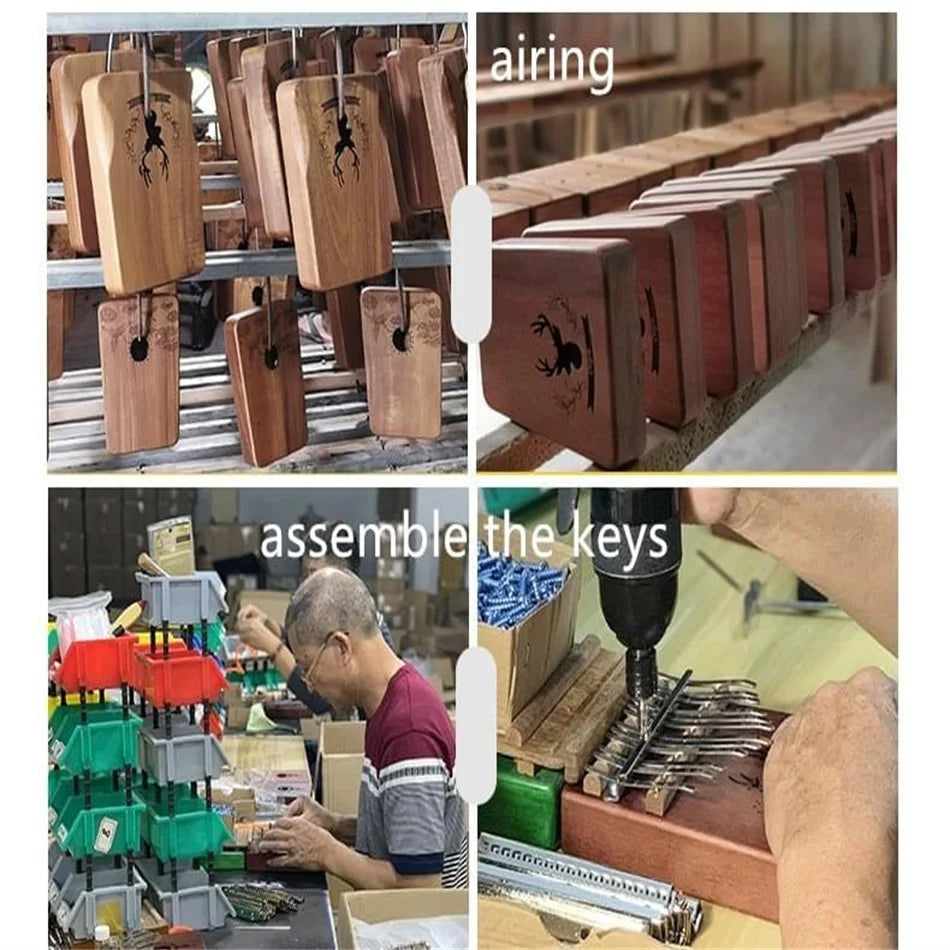 Kalimba Musikinstrument Daumenklavier 17 Tasten Mahagoni Holz Fingerklavier Kombinationsgeschenke für Kinder Tragbares Mbira Fingerklavier