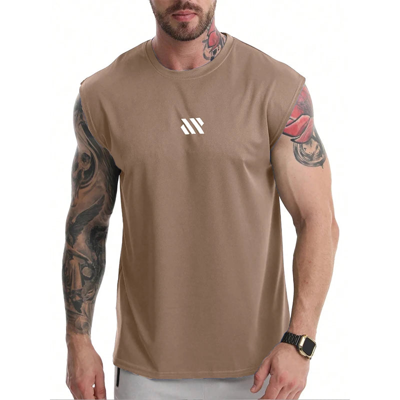 Herren ärmelloses Sportshirt, Fitnessstudio, Laufen, schnell trocknendes Weste, atmungsaktiv, locker, Training, Sommer Herrenbekleidung