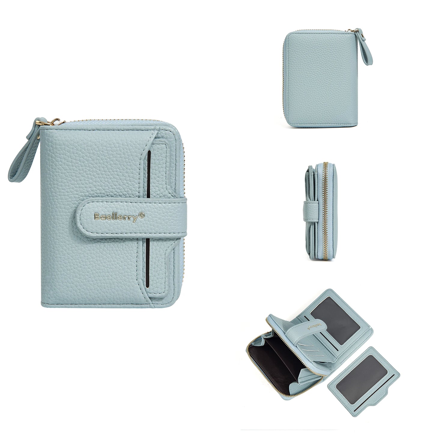 Women Stylish Zip Around Card Wallet, Multi-Functional RFID Blocking Purse with 6 Card Slots and Coin Pocket, Minimalist Gift