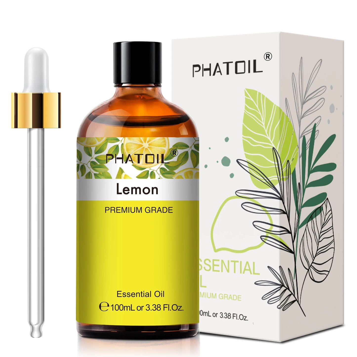 PHATOIL 100ml Eukalyptus Ätherisches Öl für die Haut Lavendel Vanille Jasmin Zitrone Bergamotte Aromaöl für Aromatherapie und Kerzenherstellung