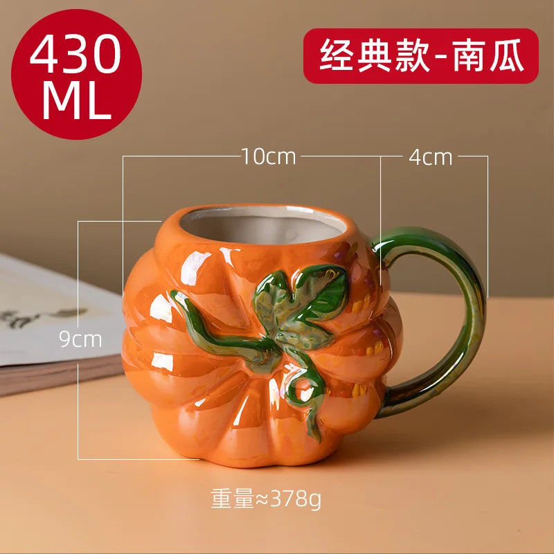 Dreidimensionale Frucht-Porzellan-Kaffeetasse Große Kapazität Apfel-Erdbeer-Tasse Zuhause Nachmittagstee Dessert Tee Tasse Paar Tasse