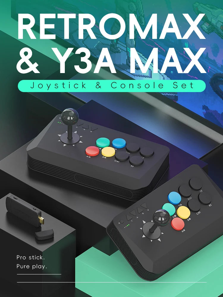 Data Frog Arcade Fighter Stick für Windows, iOS, Android TV Box, Street Fighter Arcade Joystick Unterstützung M8 Retro Game Stick