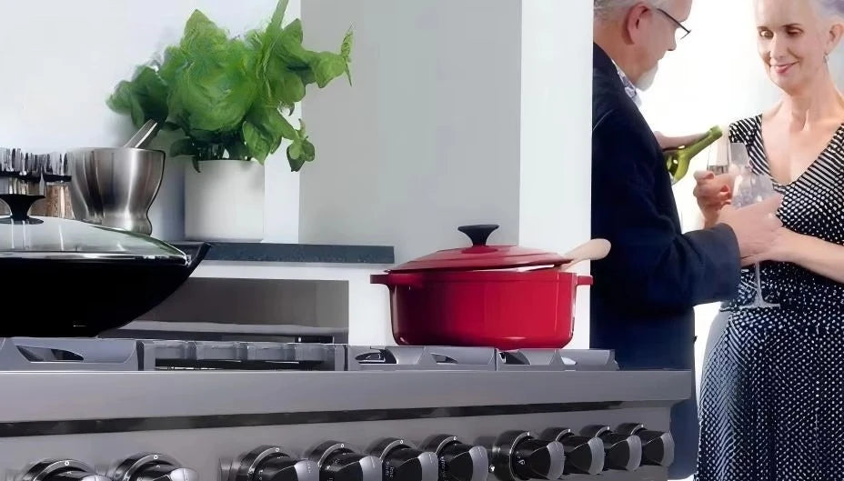 Gasherd 1200mm Breite 3-in-1 Standgerät mit Backofen 6 Kochfelder Gasherd + Gasgrill, Edelstahlofenklappe