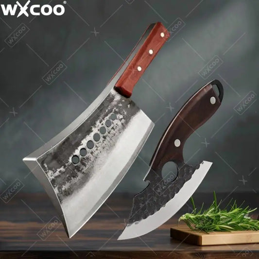 WXCOO Hand Forged Bone Cutting Knife High Hardness Butcher Knife Chef Cooking Cutter Tools Thickness Blade Kitchen Knife