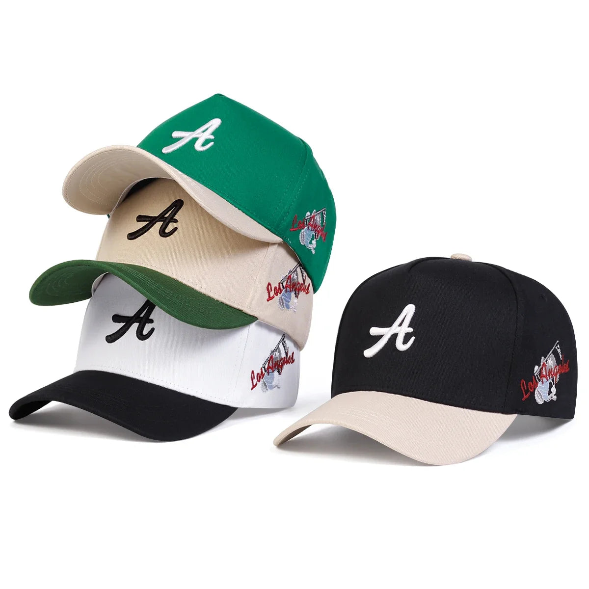 Unisex A-Letter Los Angeles Stickerei Baseball Caps Frühling Herbst Outdoor Verstellbare Freizeit Hüte Sonnenhut Sportmütze