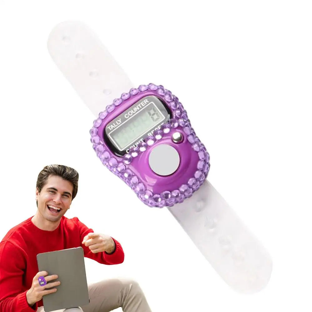 1pc Digital Finger Ring Counter with LCD Resettable Electronic Islamic Tasbih Prayer Counter Adjustable Tally Clicker for Sports
