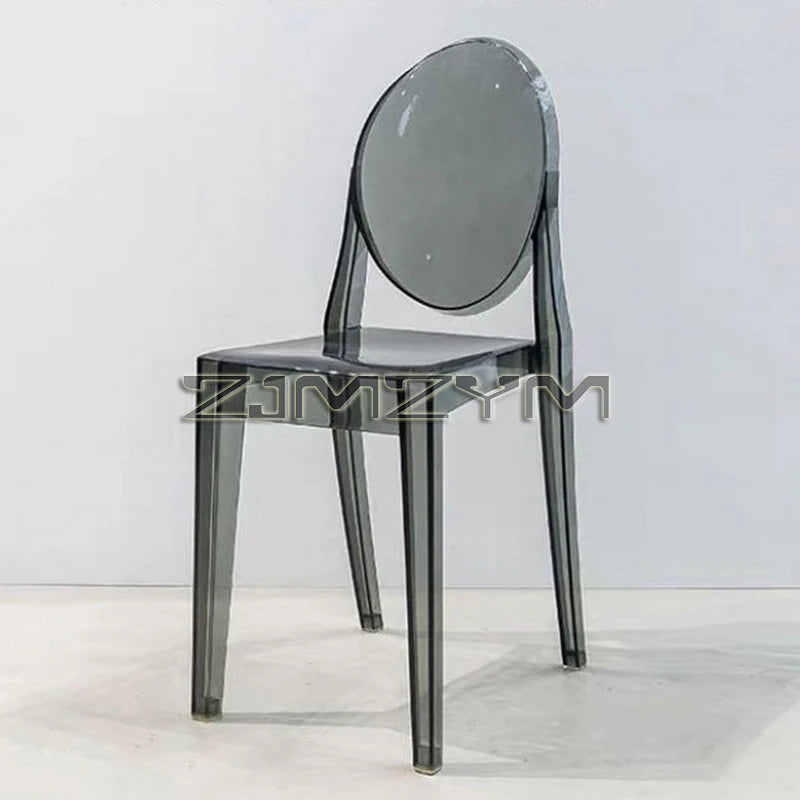 Freizeitstuhl Transparenter Esszimmer-Acrylstuhl Mehrfarbiger Kunststoff Kosmetikmöbel Rückenlehnstuhl