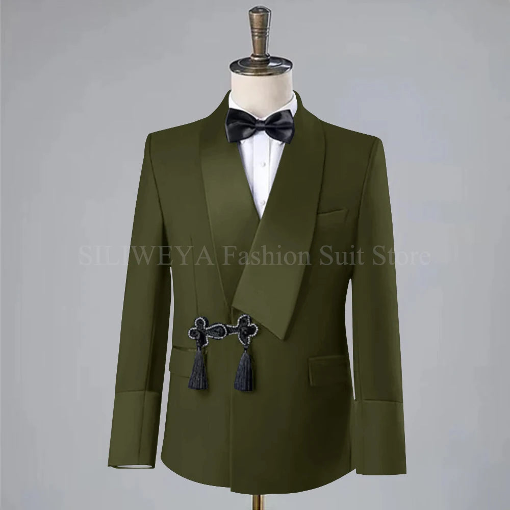 Men Suit Wedding Slim Fit Tassel Shawl Tuxedo