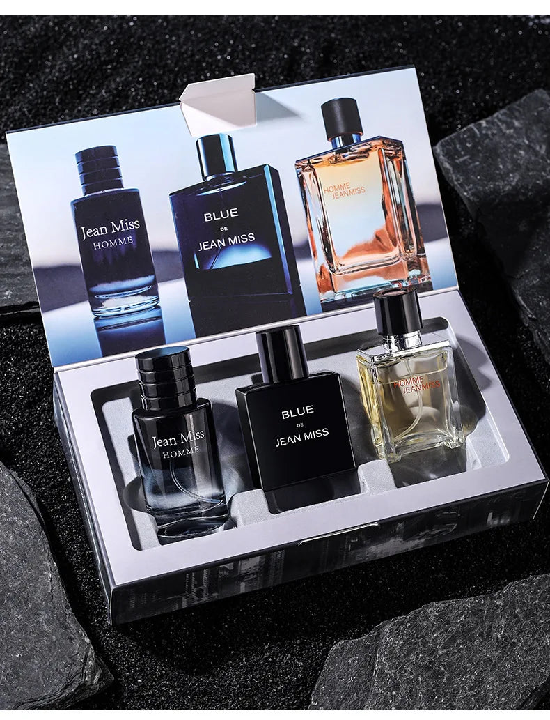 Wild Herren Parfüm Geschenkset 3*30ml Lang Anhaltendes Cologne für Männer Maskuliner Duft Eau De Toilette Kit Herren Tägliches Körperspray Box