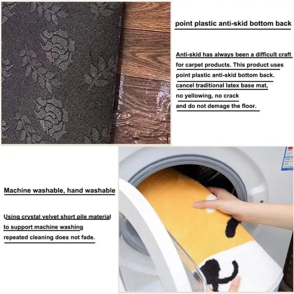 1 TAPIS de sol de cuisine imperméable, antidérapant, anti-saleté Tapis de pied Tapis de sol domestique Tapis long en velours cristal Tapis de porte 바닥 깔개